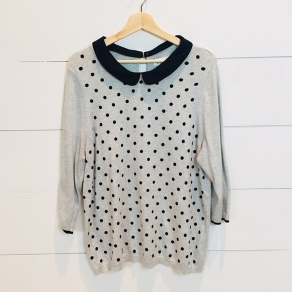 Elle Sweaters - ELLE Faux Collar Gray & Black Sweater XXL EUC